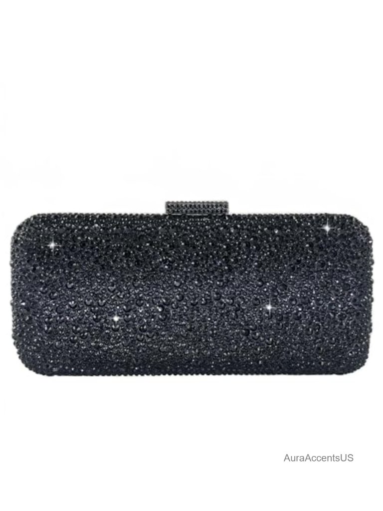 Bling Crystal Clutch Purse With Rhinestones, Evening Handbag For Formal Events